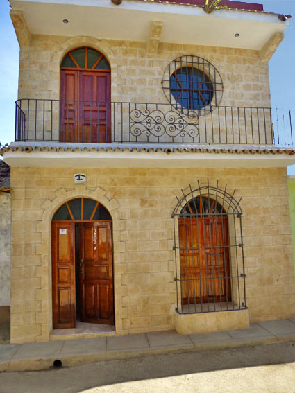 'House front' Casas particulares are an alternative to hotels in Cuba.